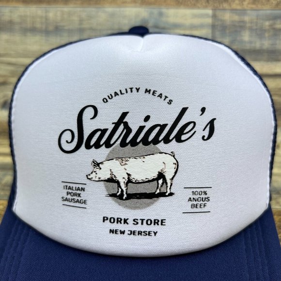 The Sopranos Satriale's Pork Store Unisex Trucker Hat Navy Snapback Baseball Cap - Picture 3 of 8
